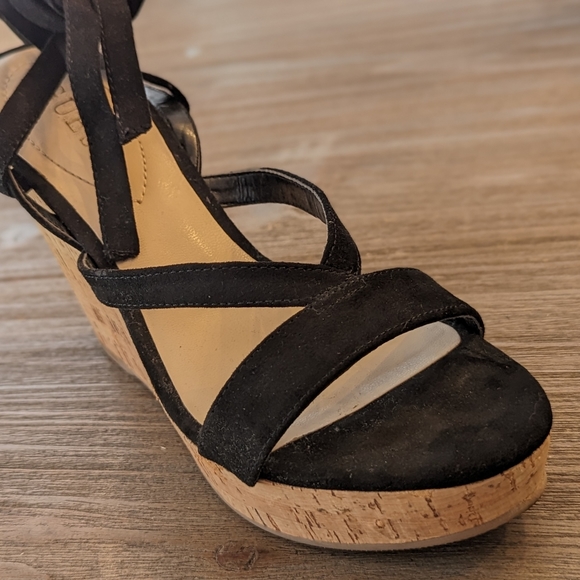 Guess Black Wedge Sandals | Size 7.5 | NWOT - Picture 6 of 7